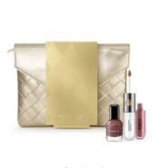 The new golden cosmetic bag from the holiday line premiere of Kiko Italy
