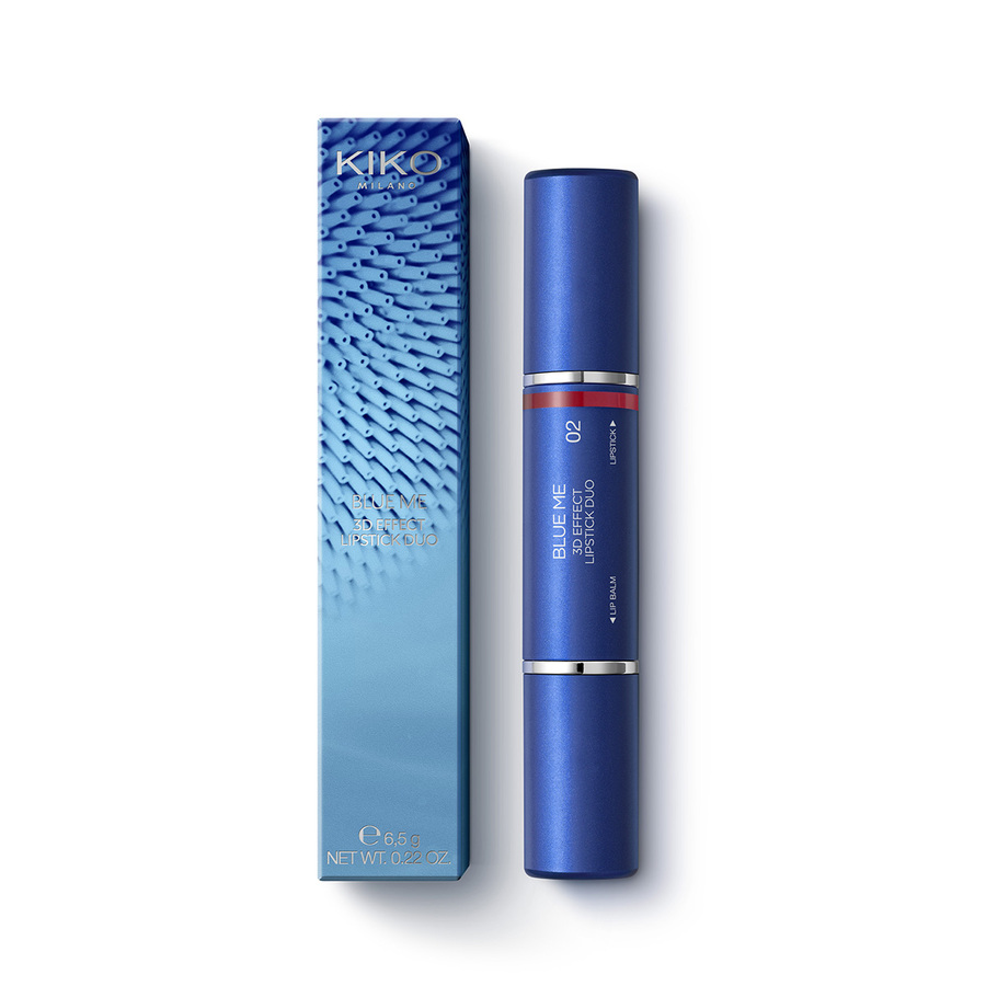 رژ لب جامد دو طرفه 02 KIKO MILANO BLUE ME 3D EFFECt
